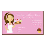Brunette/Pink Cupcake Baker/Bakery 3 Business Card business cards