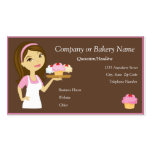 Brunette/Pink Cupcake Baker/Bakery Business Card business cards