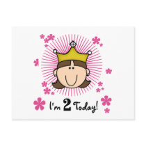 Brunette Princess 2nd Birthday Tshirts and Gifts Postcard