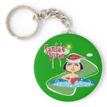 Brunette Santa's Vixen keychains