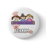 Brunette Slumber Party Princess Buttons