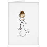Brunette Stick Bride Card