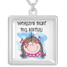 Brunette World's Best Big Sister Gifts Jewelry