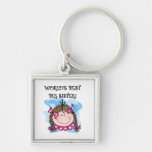 Brunette World's Best Big Sister Gifts Keychain