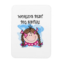Brunette World's Best Big Sister Gifts Rectangle Magnet