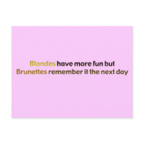 Brunettes&BlondesBumperStik Postcard