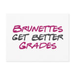 Brunettes Get Better Grades postcards