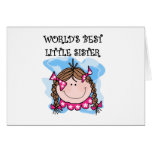 Brunettte Best Little Sister Greeting Card