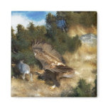 Bruno Liljefors - Eagle Chasing Hare 1924 Rabbit magnets