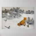Bruno Liljefors - Fox in Winter Landscape - Oil posters