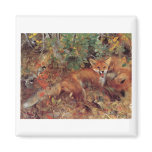 Bruno Liljefors -  Foxes 1885 Oil on Canvas Print magnets