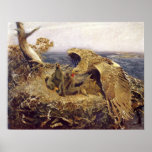 Bruno Liljefors - Sea Eagles Nest 1906 chicks Poster