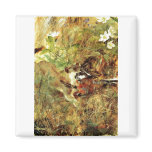Bruno Liljefors - Weasel w/ Chaffinch 1888 Oil magnets
