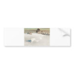 Bruno Liljefors - Winter Hare @ Fence ; Bunny Snow bumper stickers