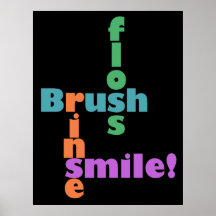 Brush Floss Rinse, then SMILE! Print