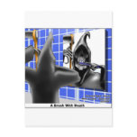 Brush With Death Funny Halloween Cartoon Gifts postcards