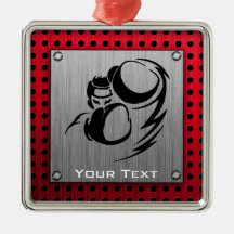 Brushed aluminium look Boxer Ornament