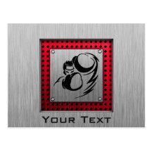 Brushed aluminium look Boxer Postcards