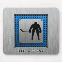 Brushed Aluminium look Hockey Mousepads