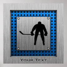 Brushed Aluminium look Hockey Posters