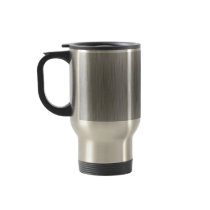 Brushed Aluminium Stainless Steel Textured Mug