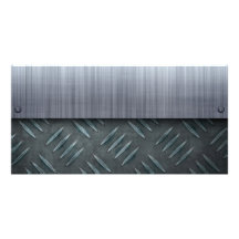 Brushed Metal Diamond Plate Template Customised Photo Card