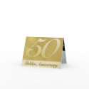 Brushed metal golden (50th) anniversary invitation cards