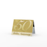 Brushed metal golden (50th) anniversary invitation cards