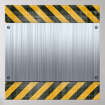 Brushed Metal Hazard Construction Layout