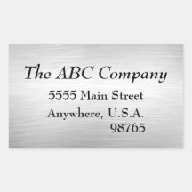 Brushed Metal Look Address Labels Stickers