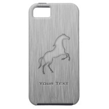 Brushed metal look Horse