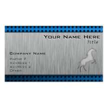 Brushed metal look Horse Business Cards