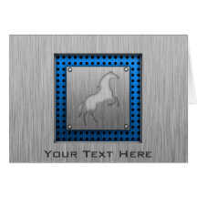 Brushed metal look Horse Card