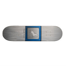 Brushed metal look Horse Custom Skateboard