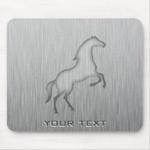 Brushed metal look Horse Mousepad