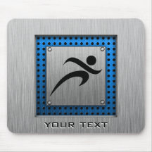 Brushed Metal look Running Mouse Mats