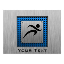 Brushed Metal look Running Post Card