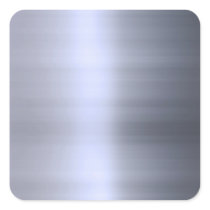 Brushed Silver Metal Textured Square Sticker