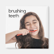 Brushing Teeth Refrigerator Magnet