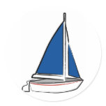 Brushstroke Ship with Blue Sail stickers