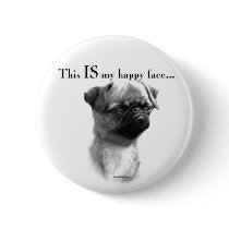 Brussels Griffon Happy Face Button
