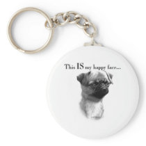 Brussels Griffon Happy Face Keychains