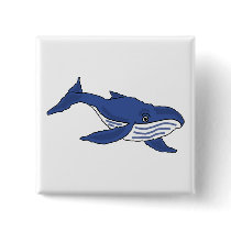 BT- Blue Whale Cartoon Button