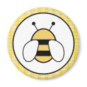 Bubble Bee with Plaid Background magnets