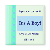 Bubble Birth Announcement Magnet