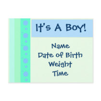 Bubble Birth Announcement Postcard