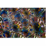 Bubble film reflecting colored window patterns photo sculptures