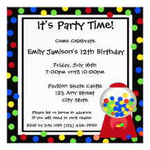 Bubble Gum Party Custom Announcements