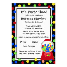 Bubble Gum Party Invite