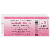 Bubble Pink Ticket Invitations